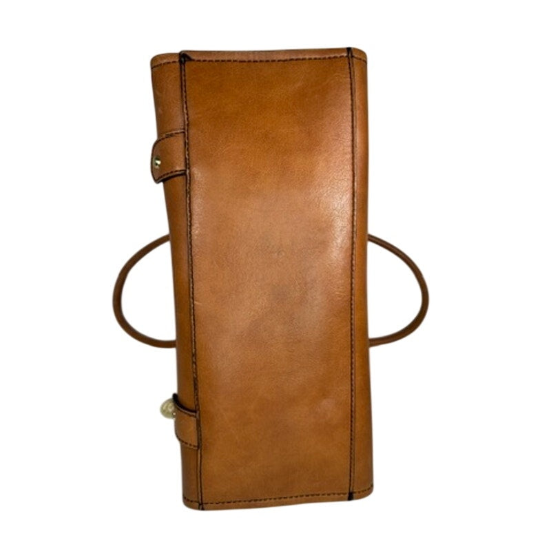 488. London Fog Cognac Faux Leather Satchel Shoulder Bag