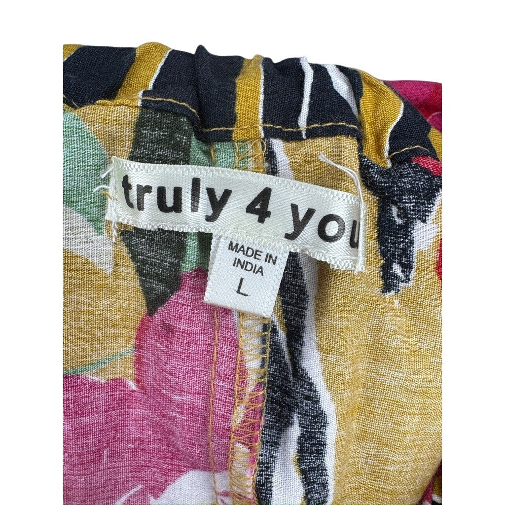 477. Truly 4 You Floral Zebra Print Maxi Skirt Size L/XL