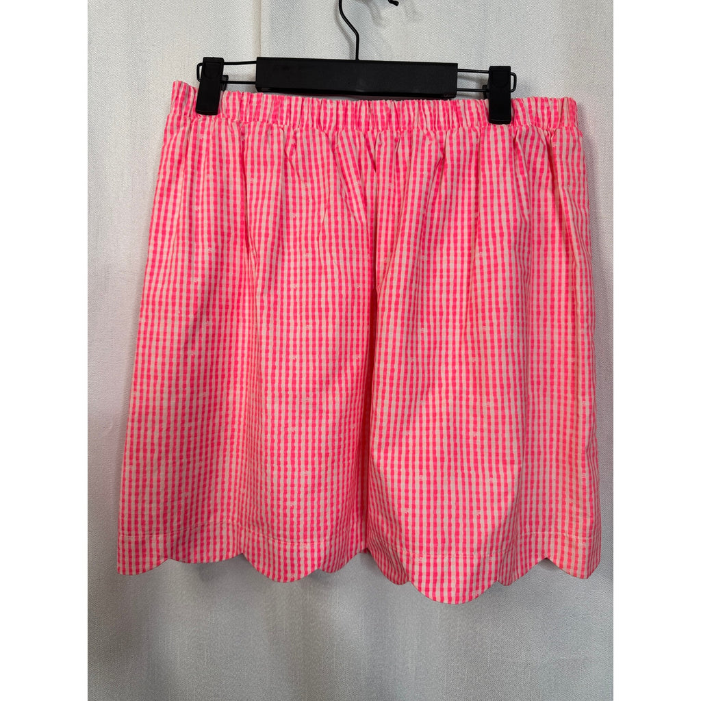 355. Lilly Pulitzer Pink Gingham Scallop Hem Skirt Size Small