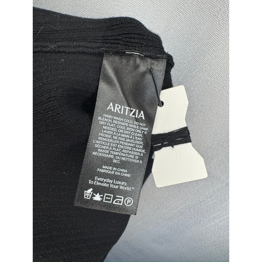 422. Babaton Aritzia Black Textured Sweetheart Neckline Bodysuit Size XS