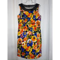 409. Tahari Arthur S. Levine Floral Sheath Dress Size 10 Multicolor Sleeveless