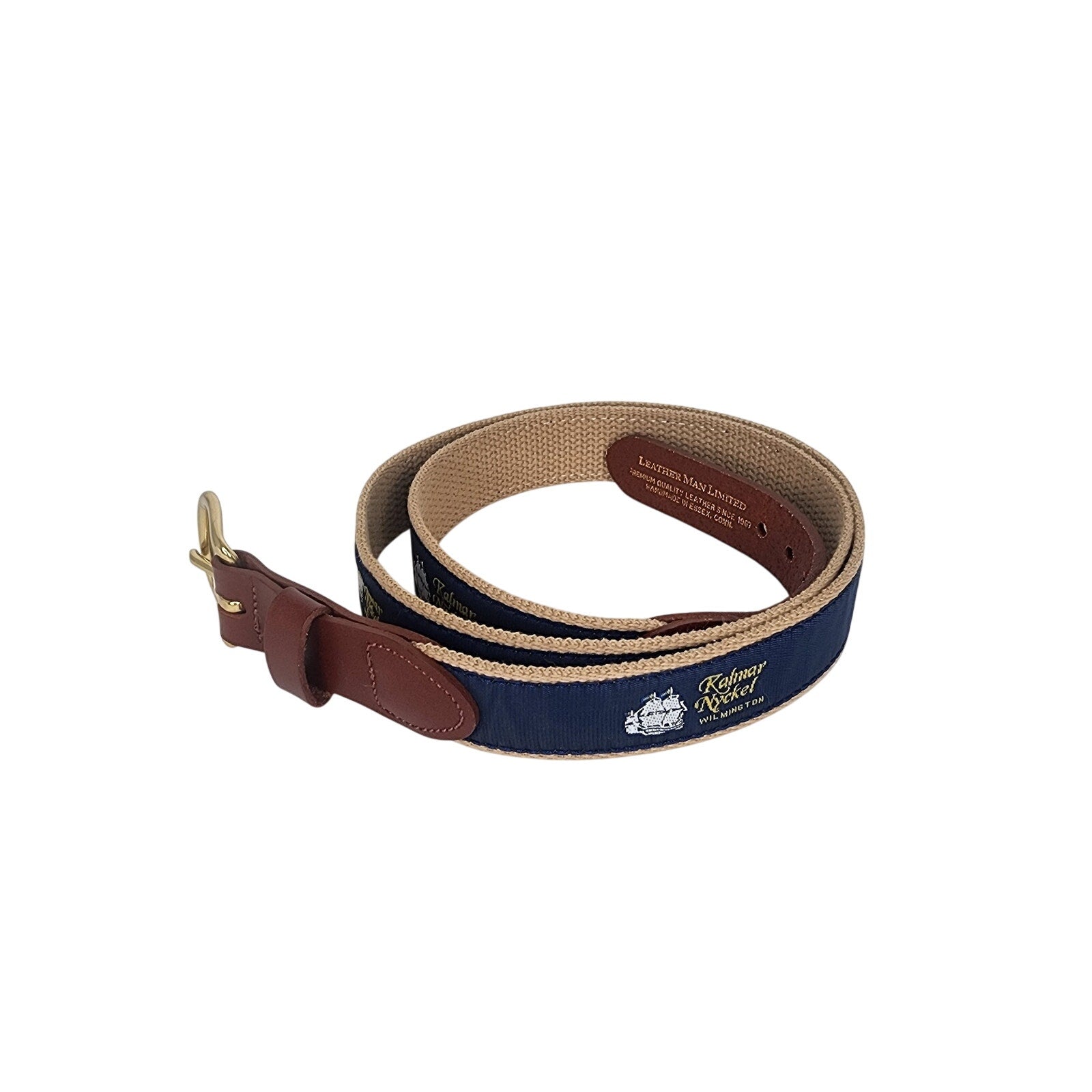 512. Leather Man Ltd Kalmar Nickel Wilmington Nautical Belt Size 42
