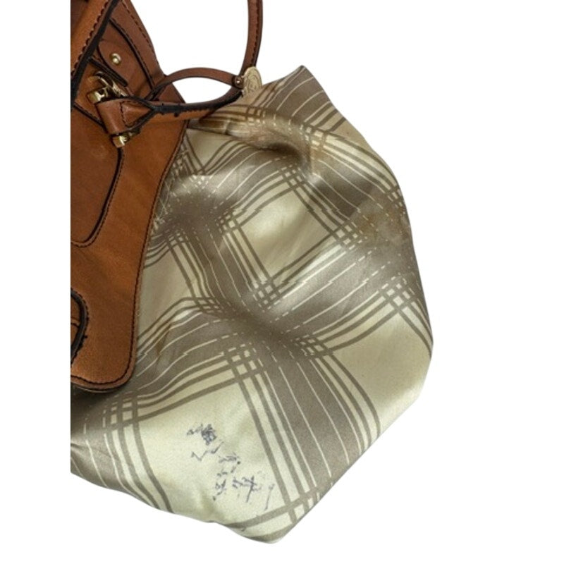 488. London Fog Cognac Faux Leather Satchel Shoulder Bag