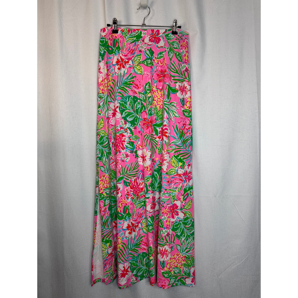360. Lilly Pulitzer Pink Tropical Print Maxi Skirt Size Small