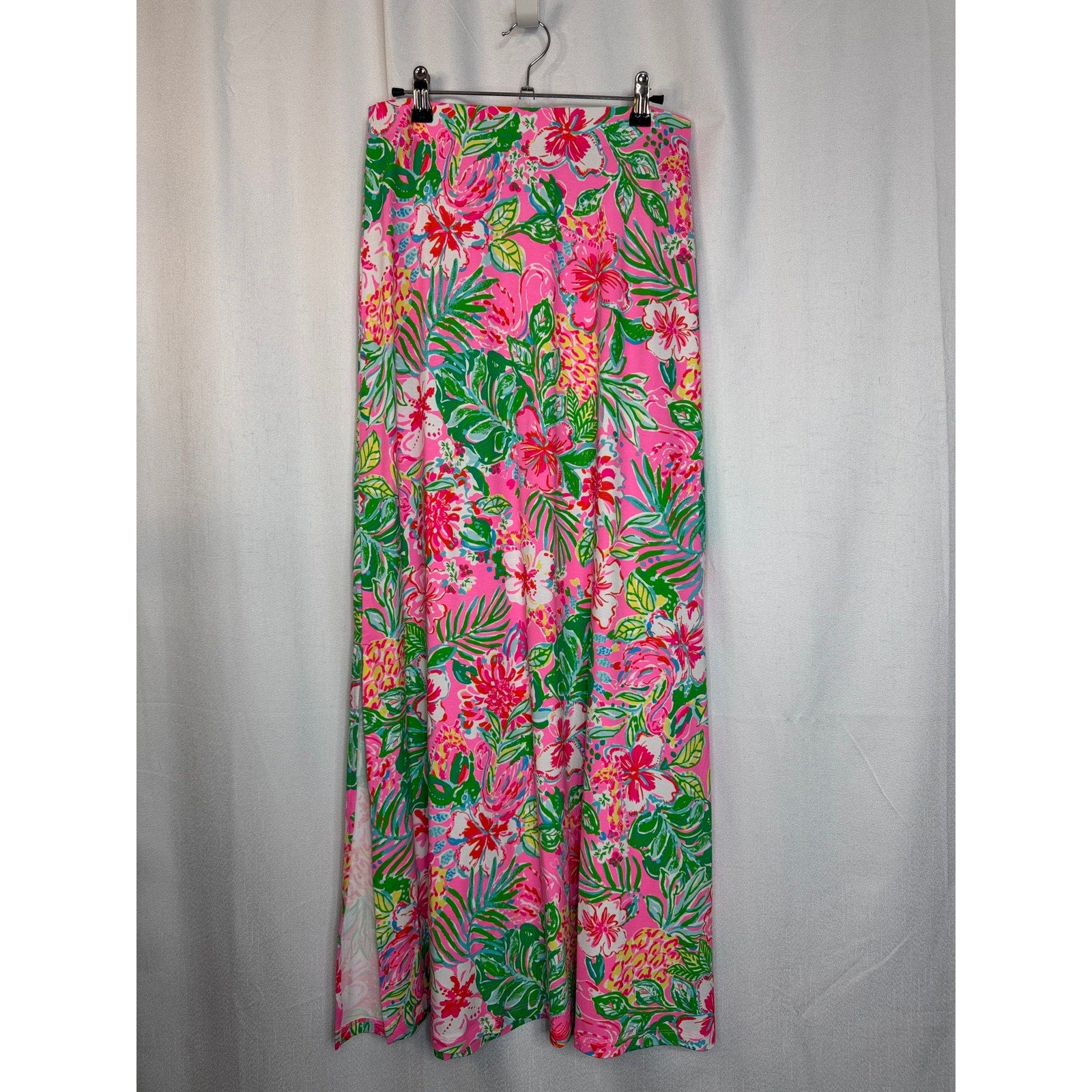 360. Lilly Pulitzer Pink Tropical Print Maxi Skirt Size Small