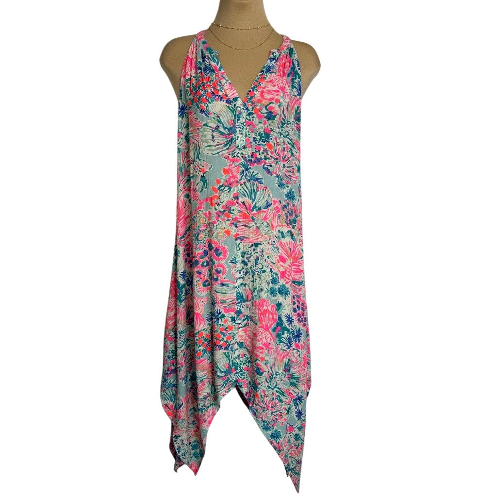 552. Lilly Pulitzer Asymmetrical Handkerchief Hem Dress XXS