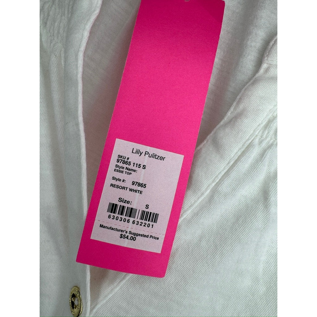 462. Lilly Pulitzer Sleeveless Henley Knit Top Size M NWT White