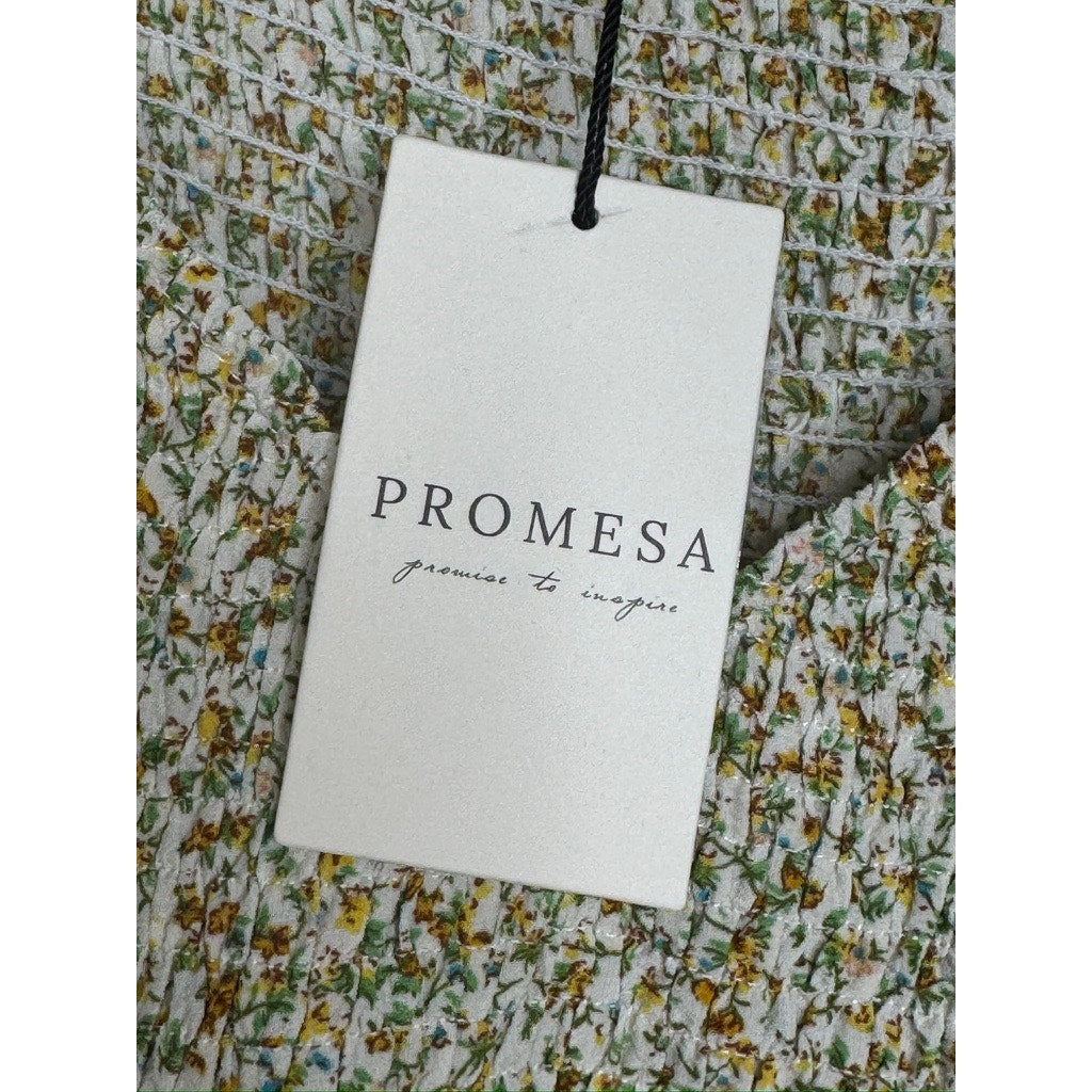 557. Promesa Floral Puff Sleeve Knee Length Dress Size M NWT