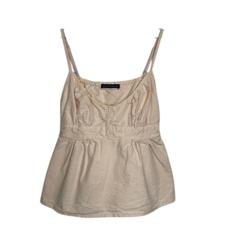 478. Brandy Melville Beige Peplum Cami Tank 100% Cotton