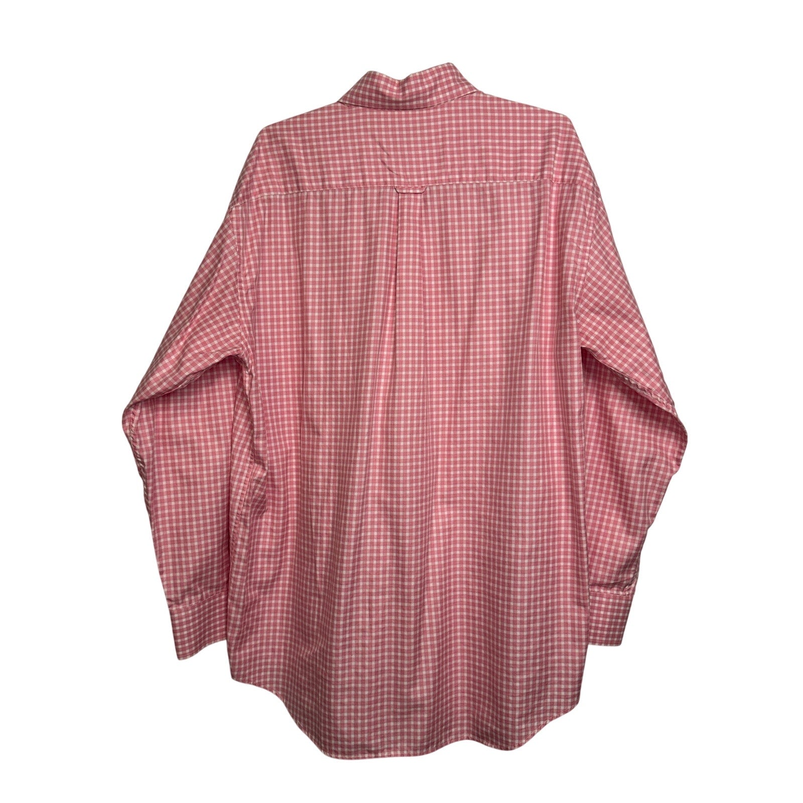 472. Peter Millar Pink Gingham Button Front Shirt Size L