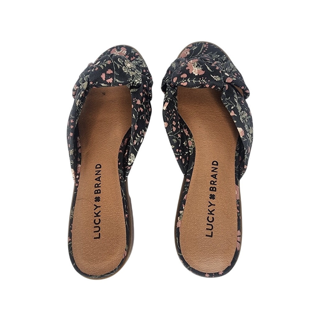 509. Lucky Brand Floral Slide Sandals Size 6M/36.5