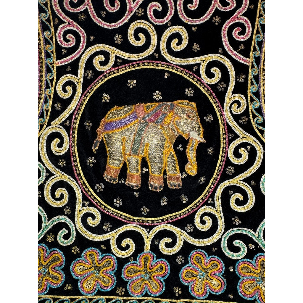 460. Carol Horn Workshop Elephant Beaded Embroidered Vest