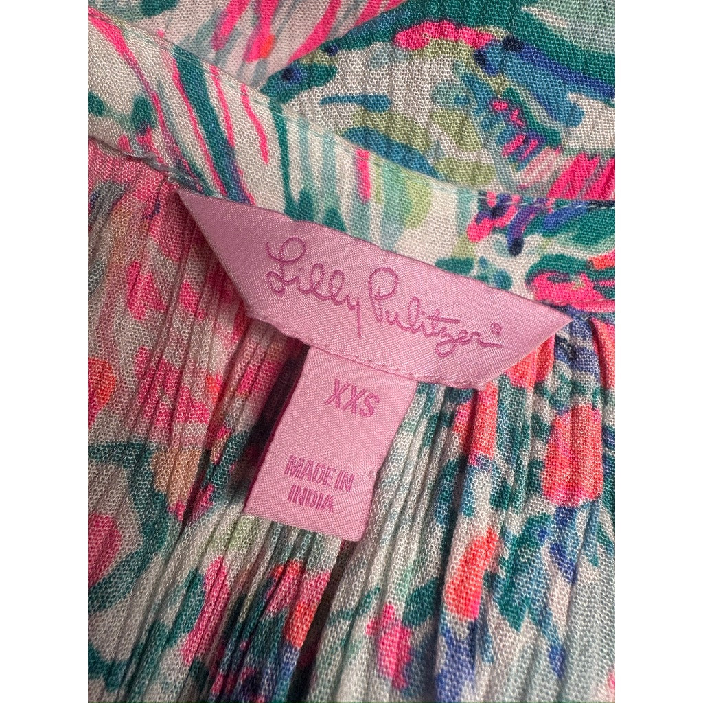 552. Lilly Pulitzer Asymmetrical Handkerchief Hem Dress XXS