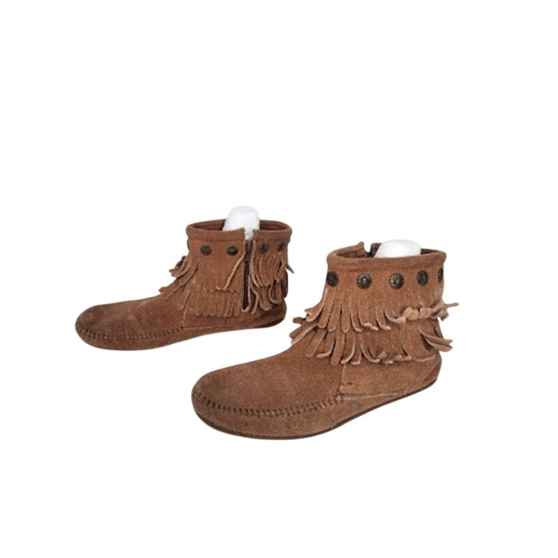 497. Minnetonka Suede Fringe Ankle Boots Women's Size 5 Brown
