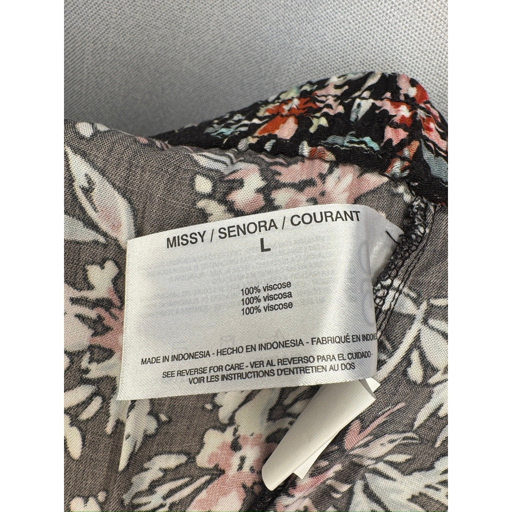 428. Jessica Simpson Floral Pull-On Pants Size L NWT