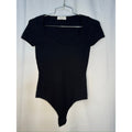 422. Babaton Aritzia Black Textured Sweetheart Neckline Bodysuit Size XS