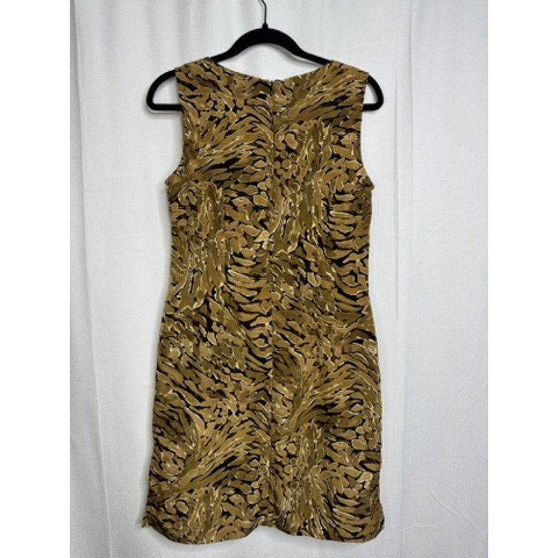 555. Kathy Ireland Animal Print Sleeveless Sheath Dress Size 10