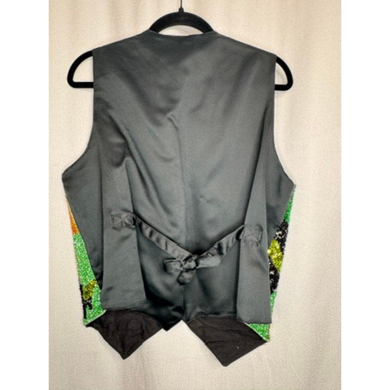 459. Fashion Fantasy Art Sequin Animal Print Vest Size L