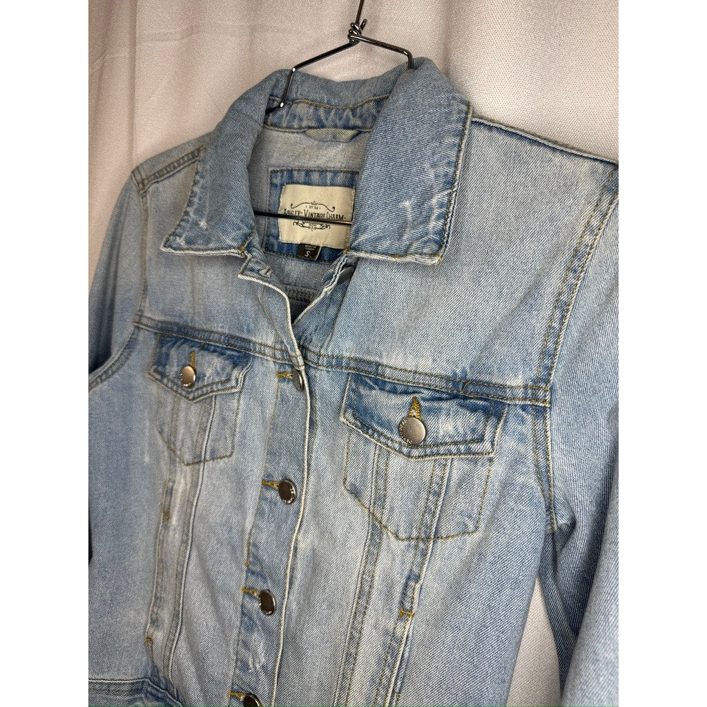 436. Ashley Vintage Charm Light Wash Denim Jacket Size S