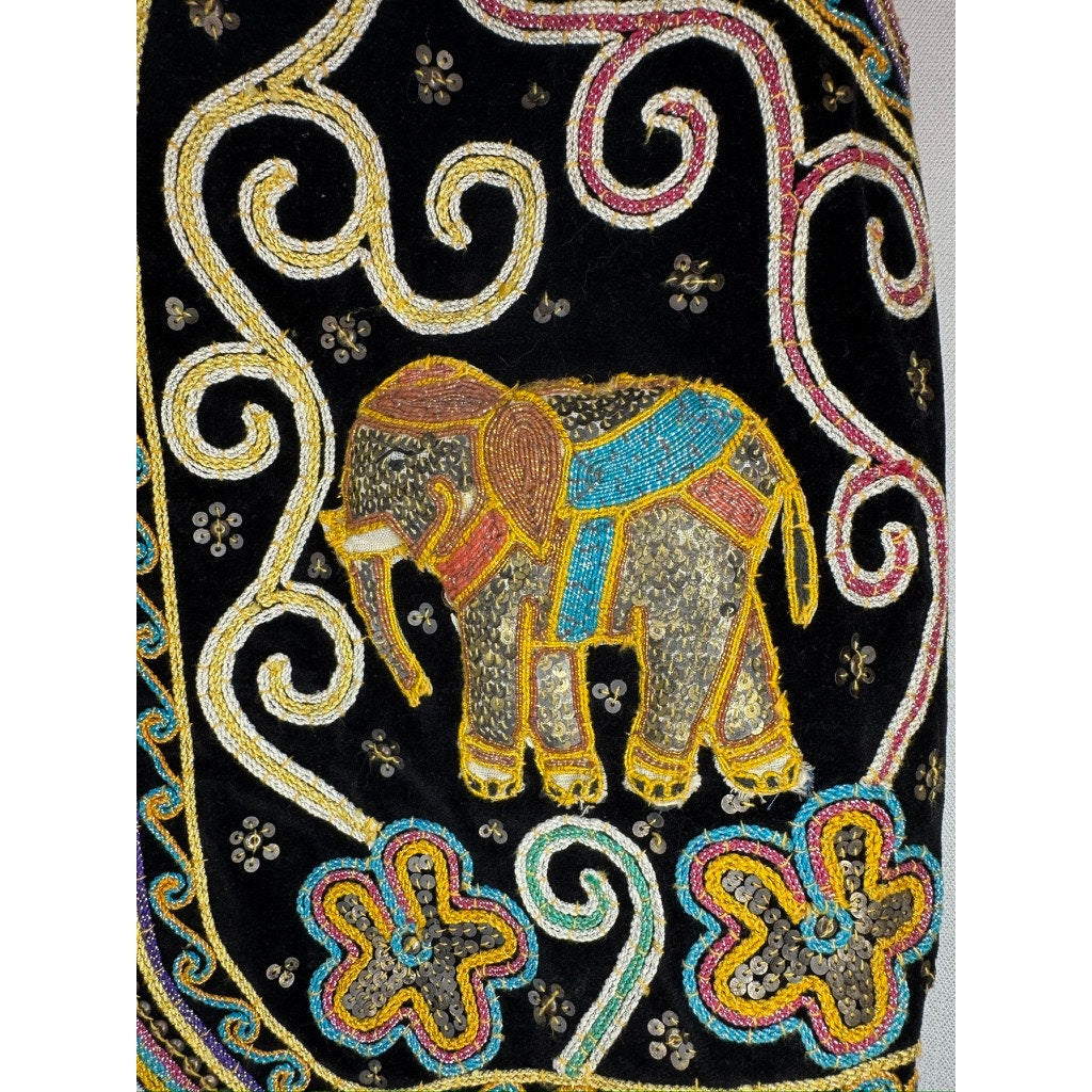 460. Carol Horn Workshop Elephant Beaded Embroidered Vest