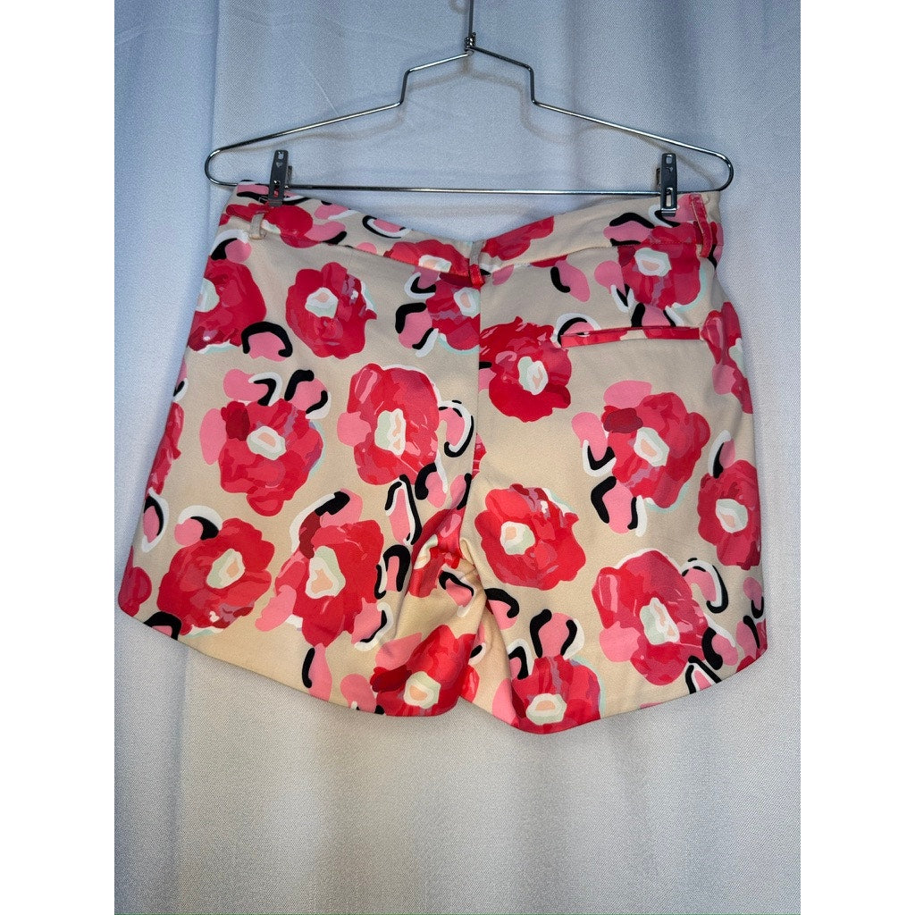 427. Jade Floral Shorts Pink Red Print Size 2