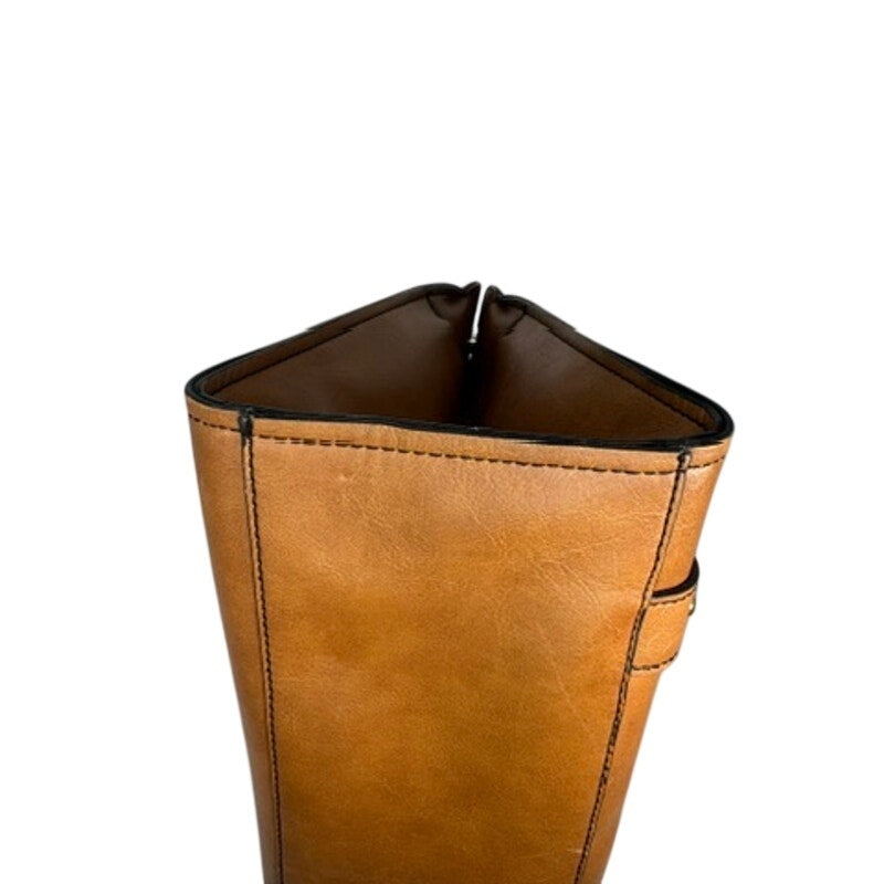 488. London Fog Cognac Faux Leather Satchel Shoulder Bag