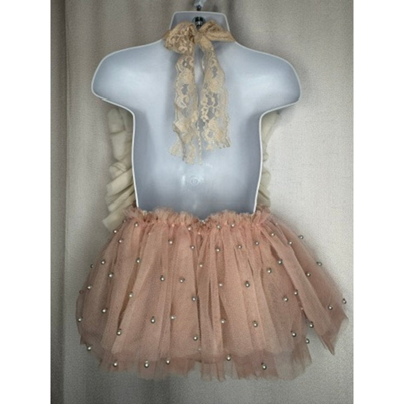 457. Handmade Pearl Heart Tulle Tutu Dress Size 9-12 Months