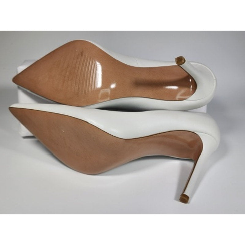 519. Steve Madden Thrive White Leather Pointed Toe Pumps Size 9M