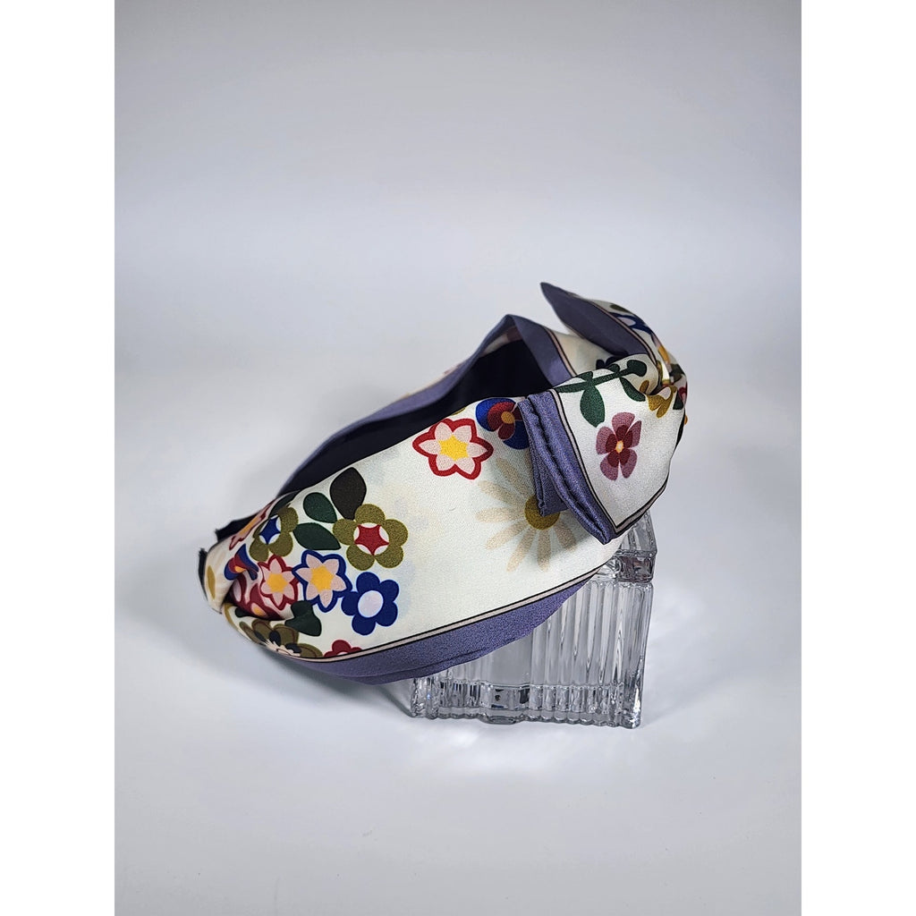 521. Handmade Floral Headband Bow Knot Fabric Hair Accessory