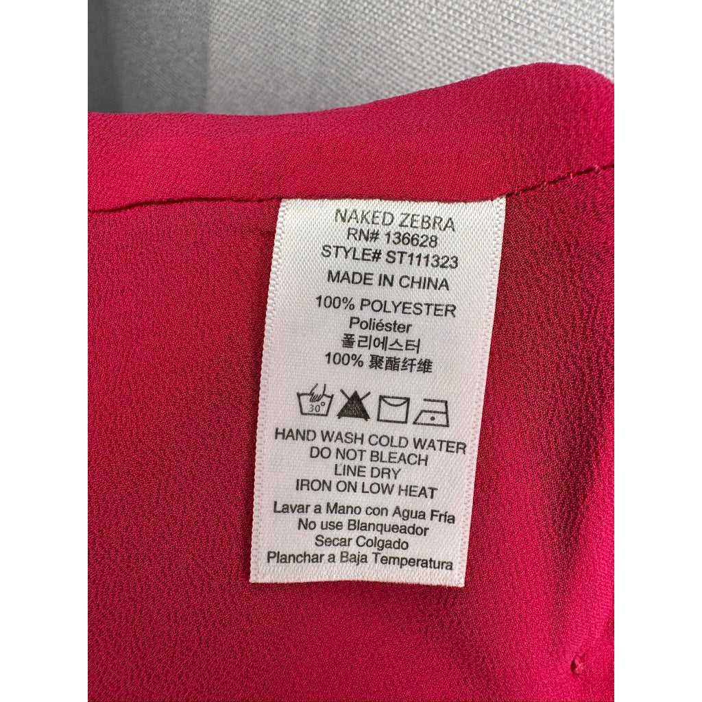 423. The Impeccable Pig Fuchsia Surplice Cross Back Tank Top Size S NWT