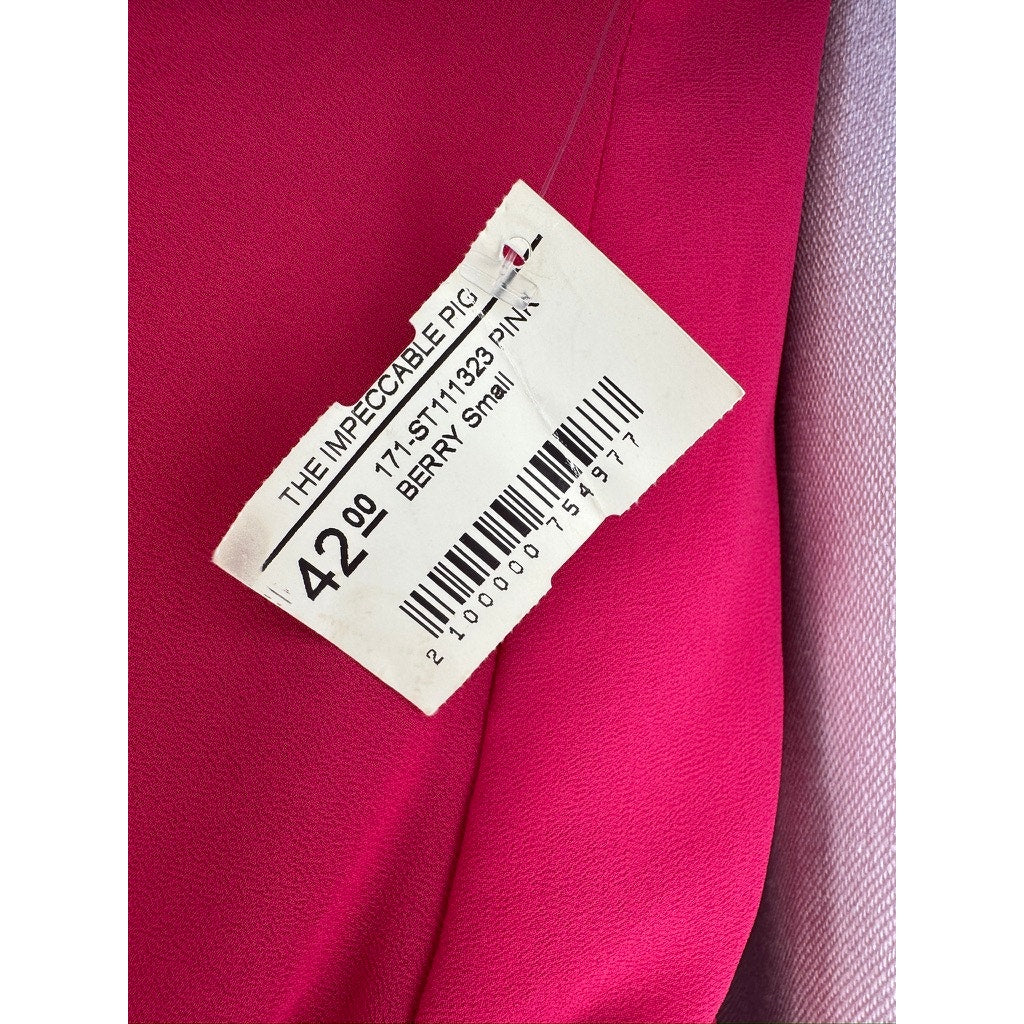 423. The Impeccable Pig Fuchsia Surplice Cross Back Tank Top Size S NWT