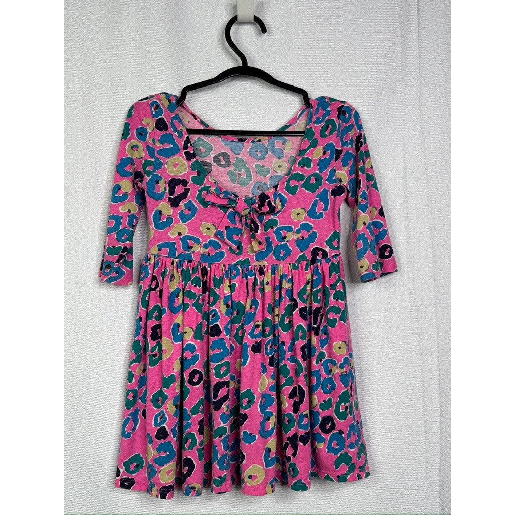 577. Lilly Pulitzer Girls Pink Leopard Print Dress Size S/4-5