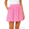 355. Lilly Pulitzer Pink Gingham Scallop Hem Skirt Size Small