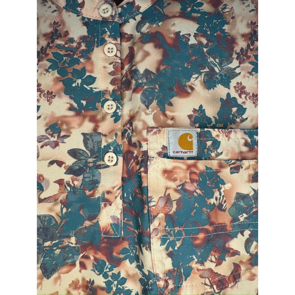418. Carhartt Modern Fit Floral Print Scrub Top Size L