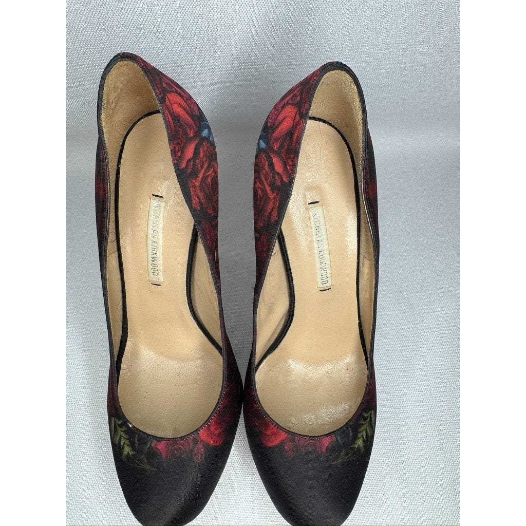 441. Nicholas Kirkwood Floral Platform Pumps Size 6.5/36.5 Made in Italy