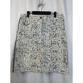 384. Elliott Lauren Blue White Floral Print Pencil Skirt Size 8