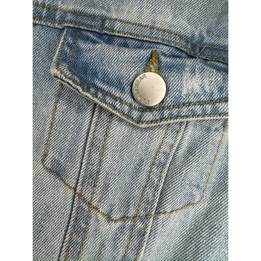 436. Ashley Vintage Charm Light Wash Denim Jacket Size S