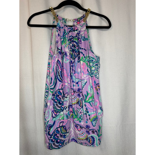 363. Lilly Pulitzer Halter Tank Top Purple Sea Life Print Size S
