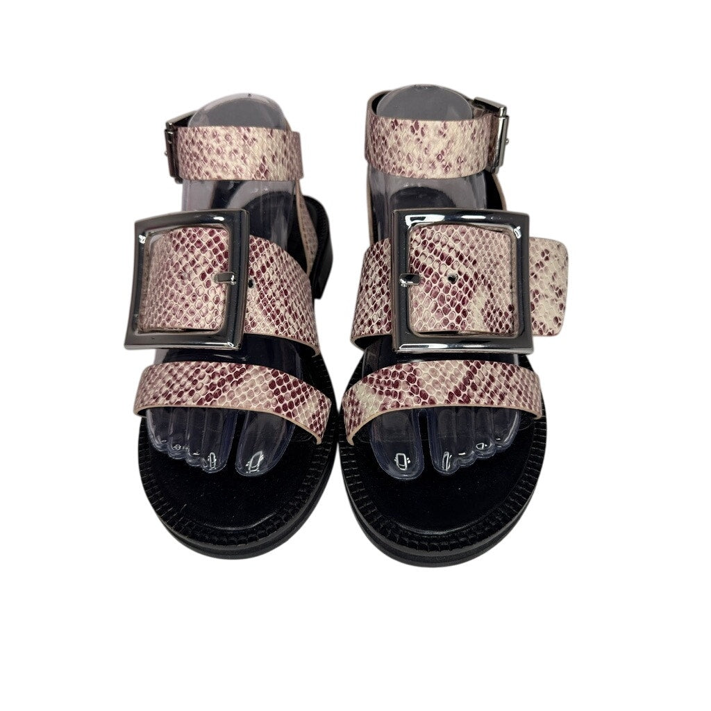496. ASOS Snake Print Double Buckle Slide Sandals Size 5