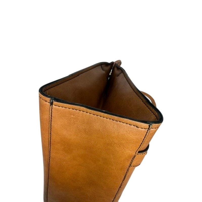 488. London Fog Cognac Faux Leather Satchel Shoulder Bag