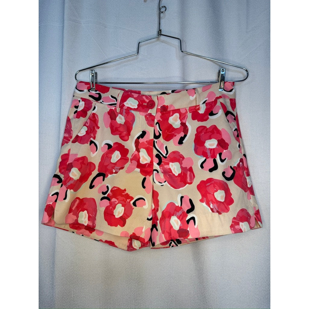 427. Jade Floral Shorts Pink Red Print Size 2