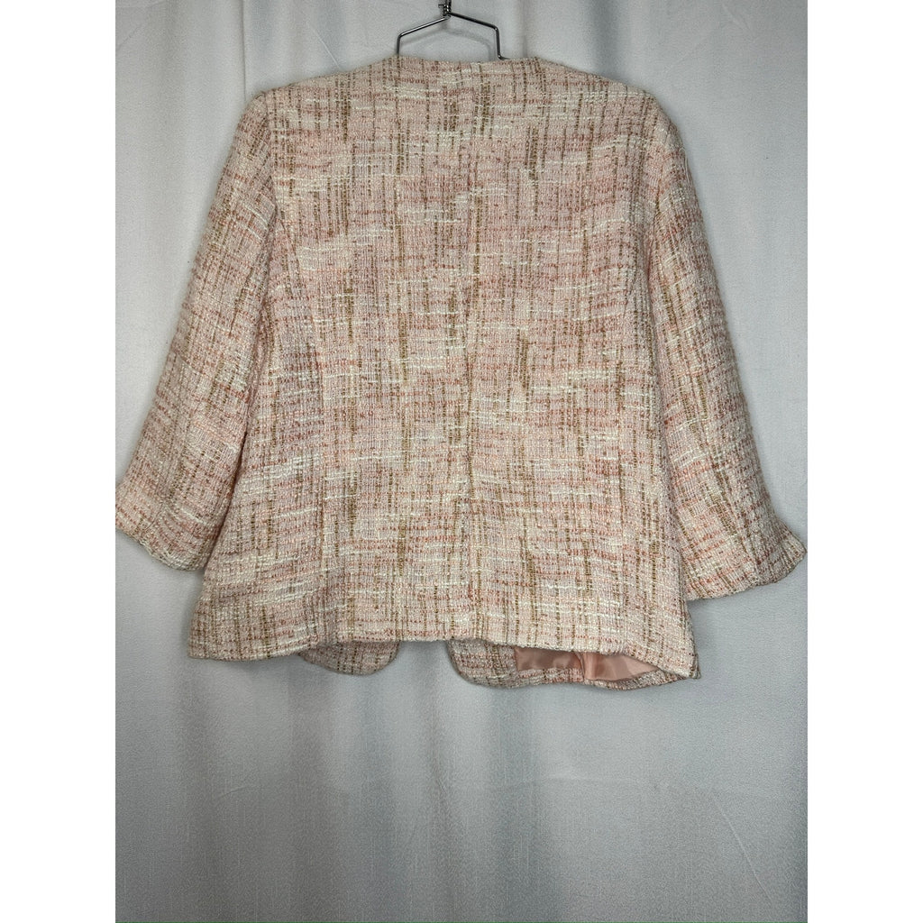 431. Alfred Dunner Petite Embellished Tweed Jacket Pink Size PM