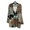 499. Chico's Animal Print Paisley Cardigan Sweater Size L