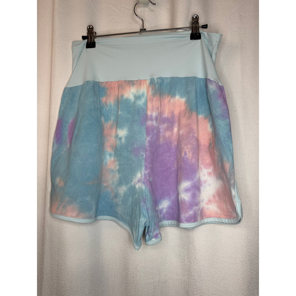 364. Maternity Pastel Tie-Dye Dolphin Hem Lounge Shorts Size Large