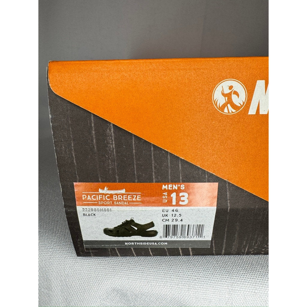 445. Northside Pacific Breeze Closed Toe Sport Sandals Black Men's 13