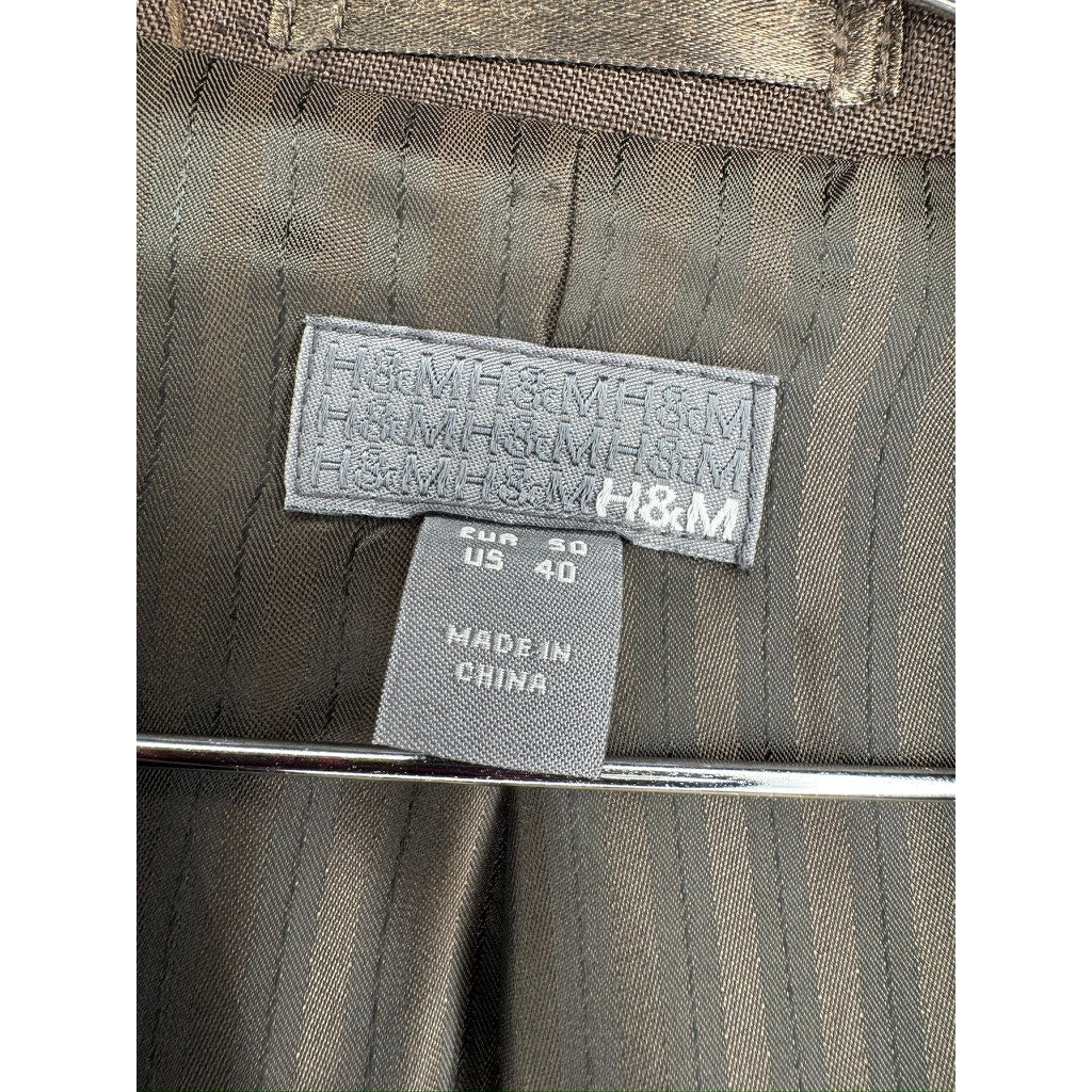 437. &M Brown Herringbone Two Button Sport Coat Blazer Men's Size 40