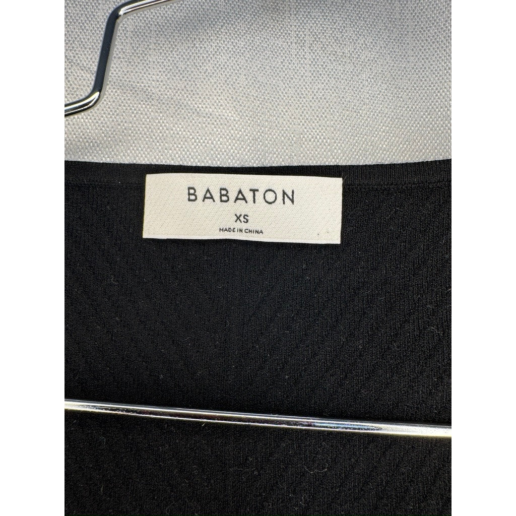 422. Babaton Aritzia Black Textured Sweetheart Neckline Bodysuit Size XS