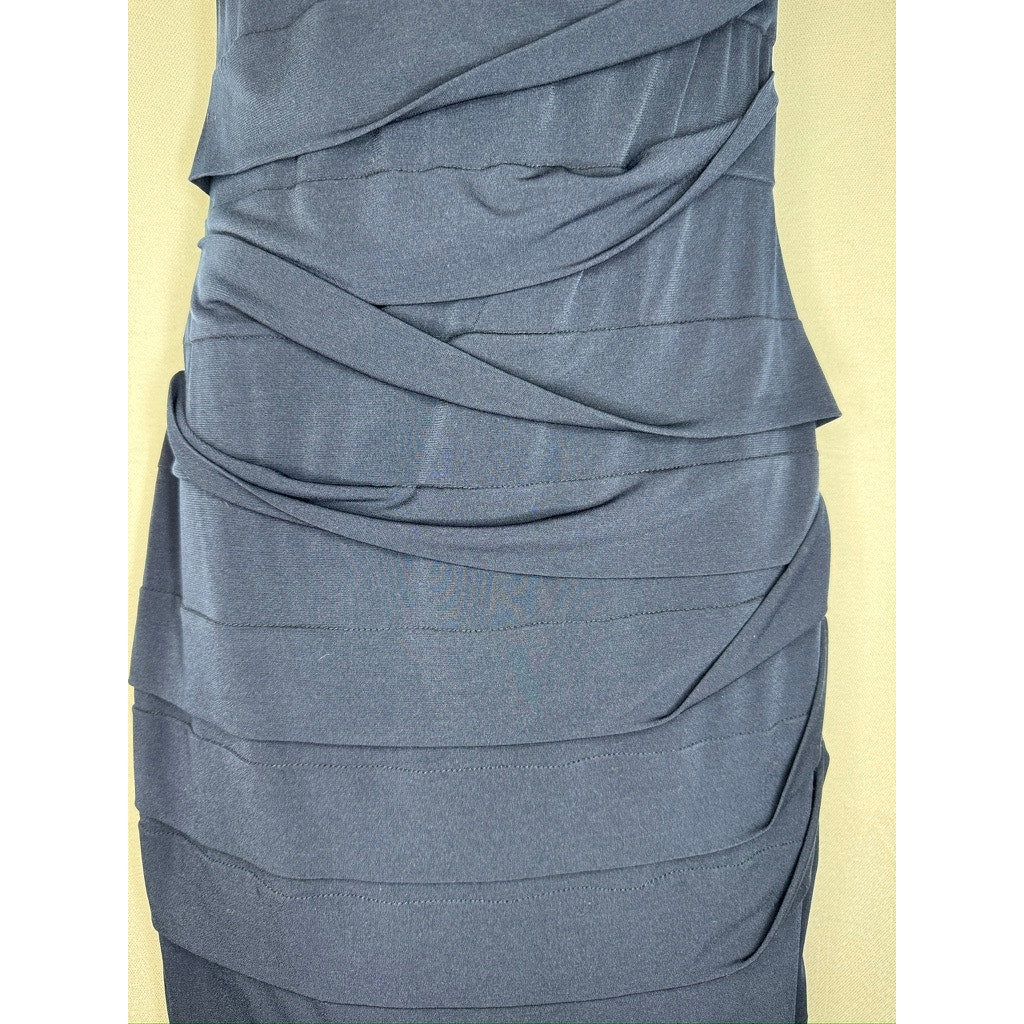 435. City Triangles Navy Beaded Bandage Cocktail Dress Size 9