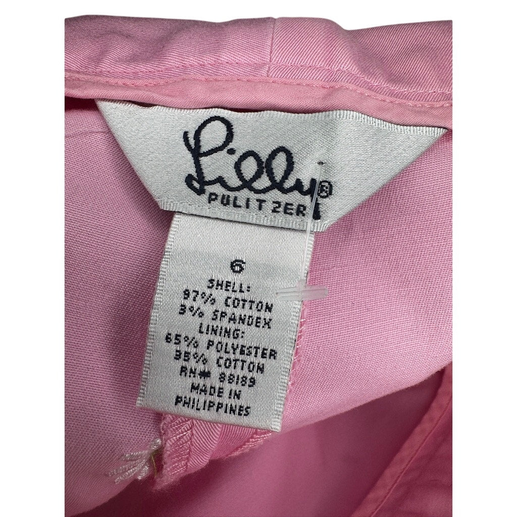 454. Lilly Pulitzer Pink Daisy Embroidered Capri Pants Size 8