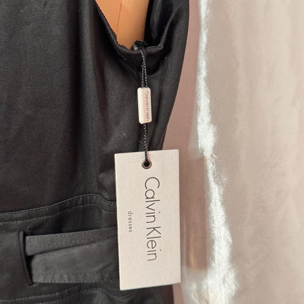 93. Calvin Klein Black Belted Sheath Dress Size 6
